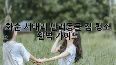 화순 서태리 반려동물 집 청소 완벽 가이드