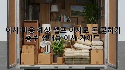 이사 비용 예상: 셀프 이사로 돈 굳히기! 충주 성내동 이사 가이드